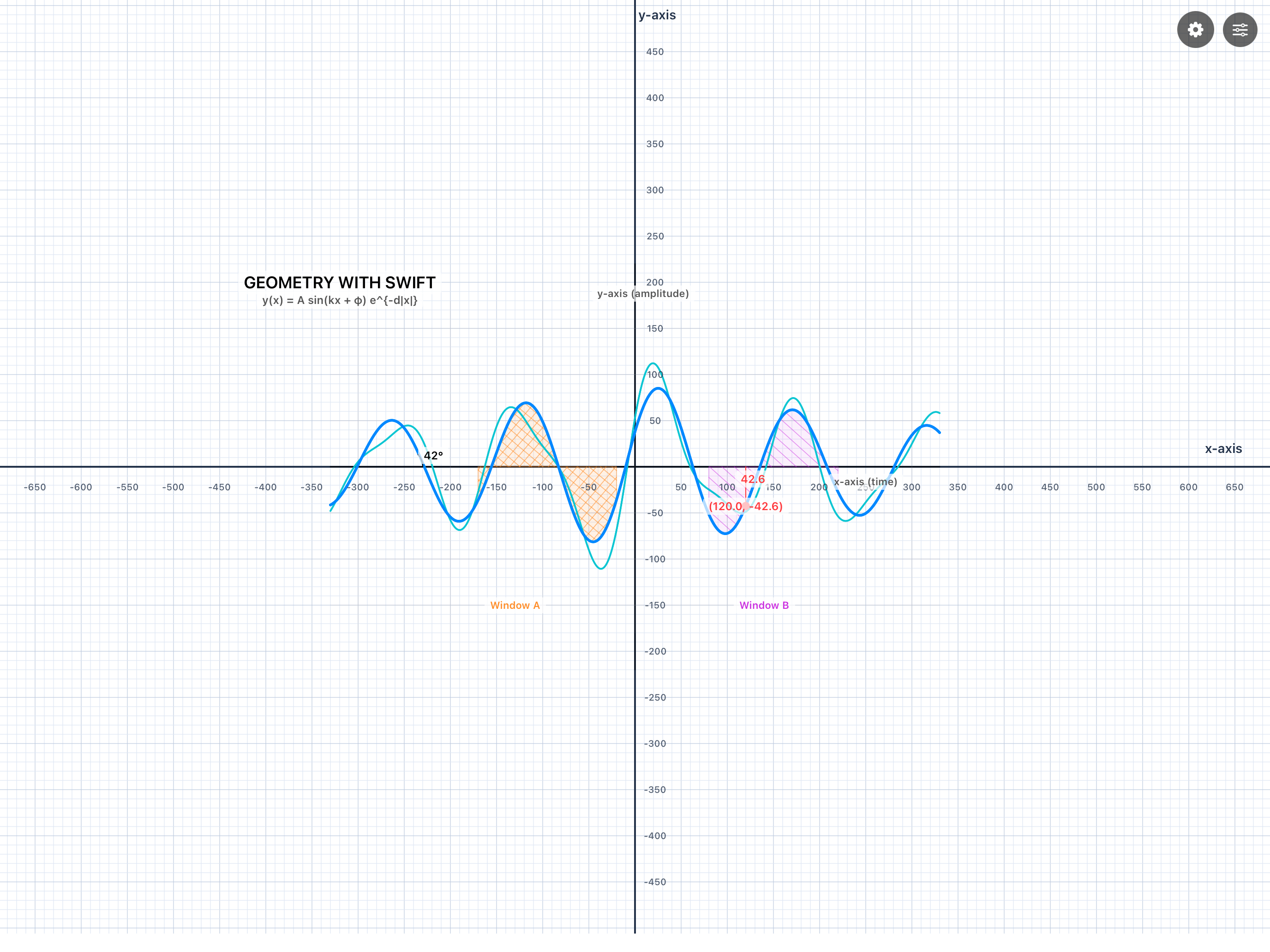 Geometry Playground running in Swift Playgrounds on iPad